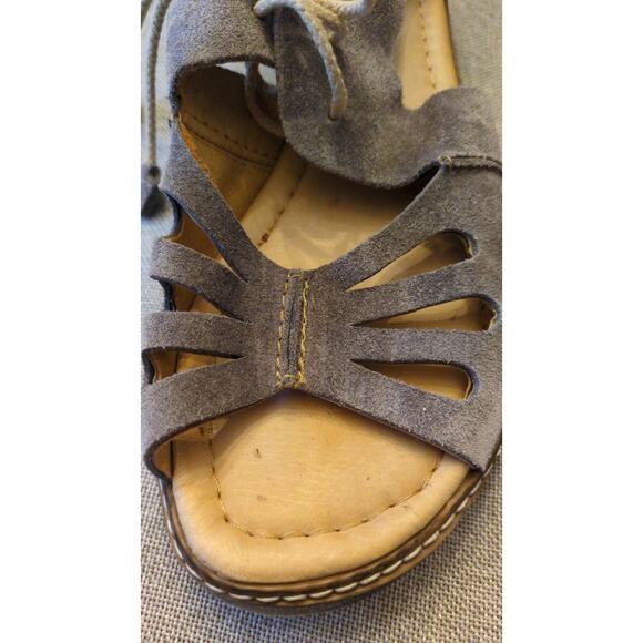 Pikolonos Suede Gray Tie Sandals, Size 33, Gladiator, Strappy, Artsy, Boho - Picture 8 of 8